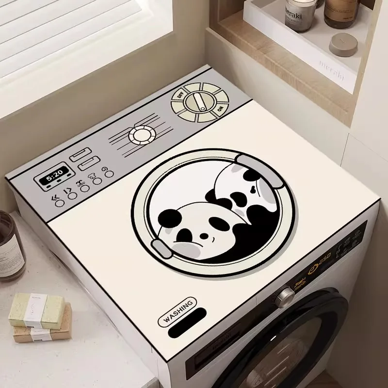 Cartoon Washing Machine Dust Cover Oven Microwave Refrigerator Fridge Top Protector Mat Coffee Drain Pad Table Placemat