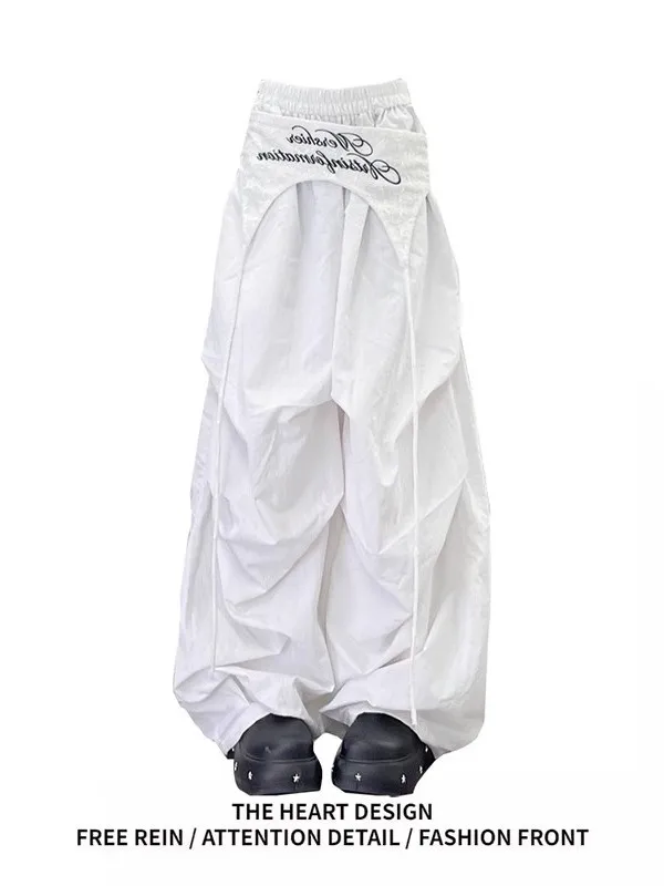 กางเกงขายาวลำลองสไตล์ทหารร่ม กางเกงเลกกิ้งทรงหลวม ดีไซน์ใหม่สำหรับฤดูร้อน ผู้หญิง สไตล์อเมริกันสุดฮอต