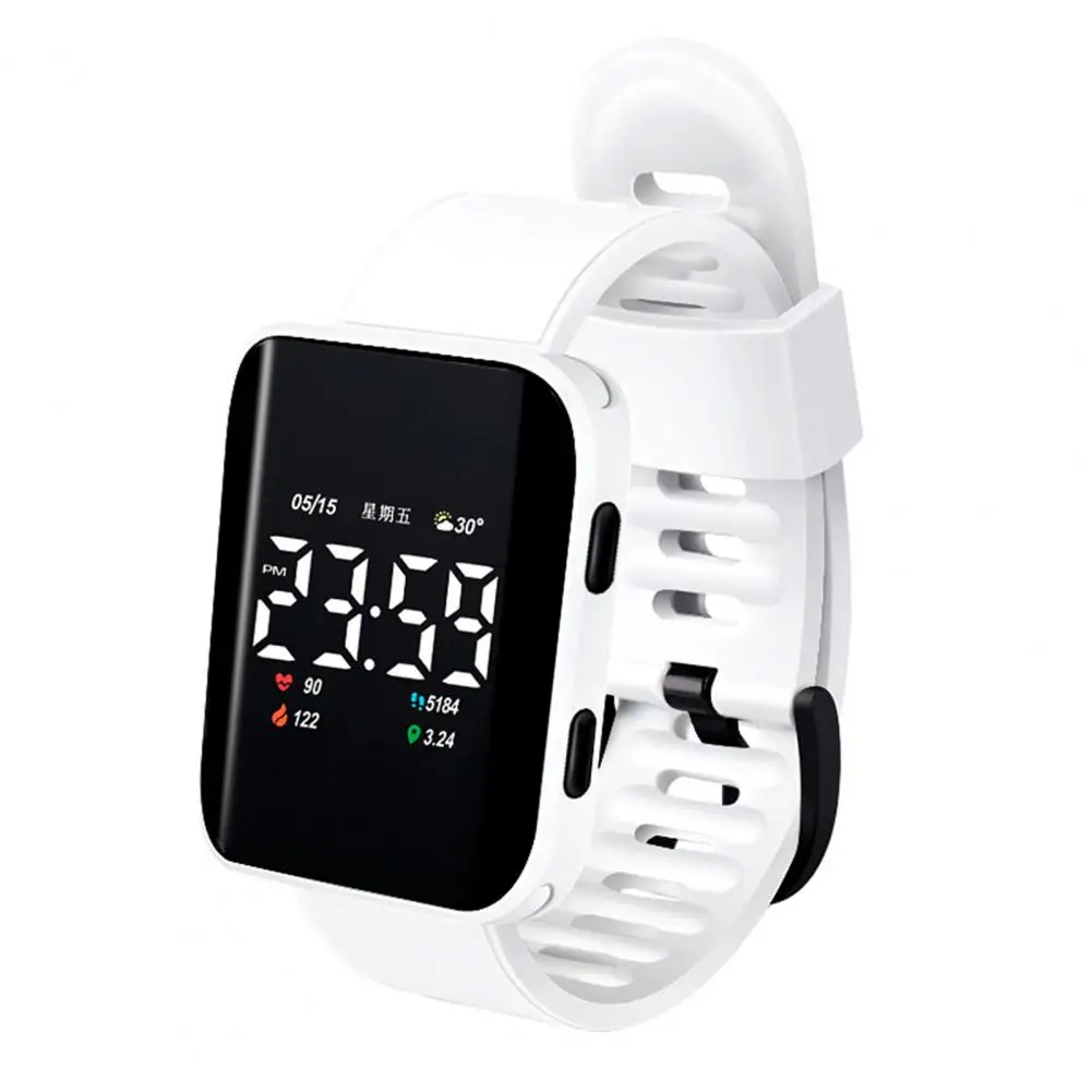 Electronic Watch LED Luminous Life Waterproof Square Dial Sports Digital Wrist Watch For Student