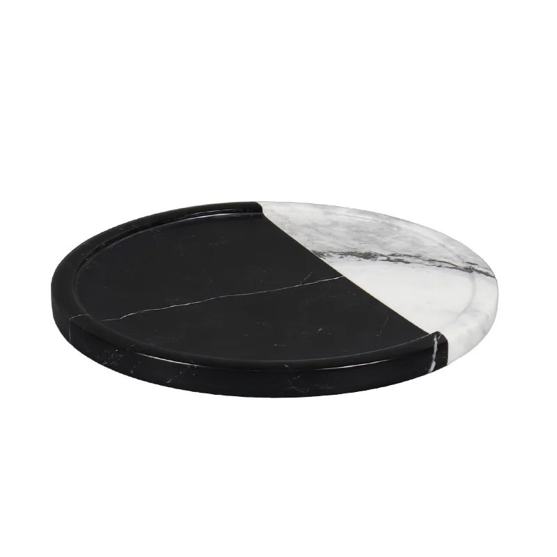 Marble round color matching storage tray ornament, ornament storage tray