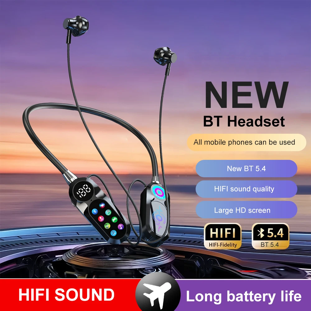 Wireless Bluetooth Neck Hanging Earphones Ear Hanging Stereo SD Card Insertion Sports Music Running Headphone For iphone Xiaomi