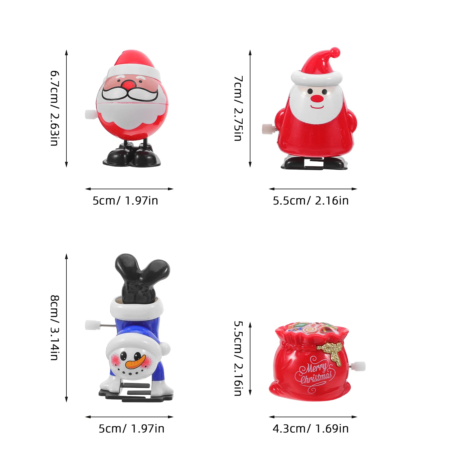 Assortiment de figurines de noël, renne, bonhomme de neige, horloge, cadeaux de fête de vacances, bas de Noël pour enfants, nouveauté