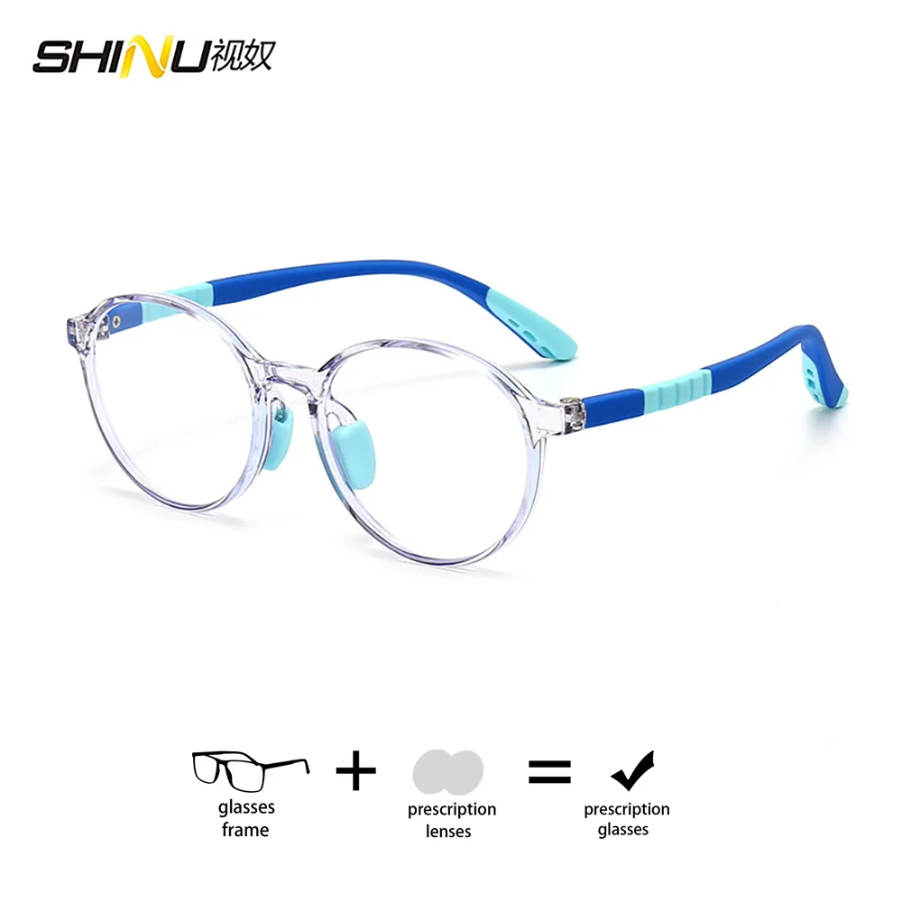 

SHINU Brand Kids Prescription Glasses Anti Blue Light Myopia Glasses Small Size Frame Orange Lenses For Computer Game Protection
