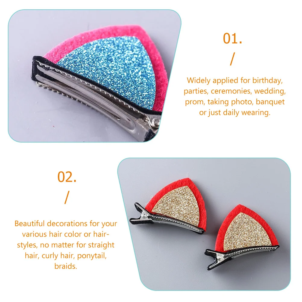 

16Pcs Cat Ear Hair Clips Women Hair Accessories Delicate Metal Barrettes for Girls Birthday Party Wedding Girls Hairpins