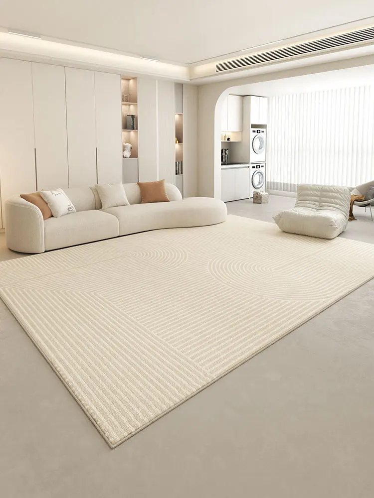 Modern Minimalist Living Room Carpet Wabi-sabi Line Bedroom Rug Fluffy Soft Thickened Room Alfombra Oversized Tapis 러그 ковер 카페트