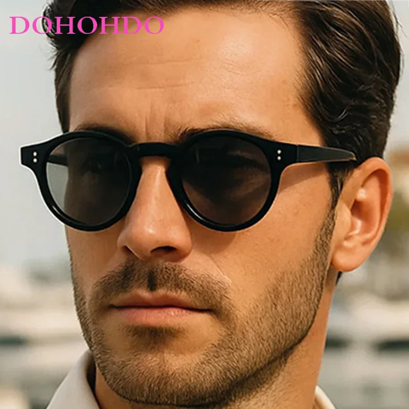 

Vintage Trendy Rice Nail Round Frame Sunglasses Men Brand Design Sun Glasses Ladies Outdoor Traveling Driving Shades UV400 Очки