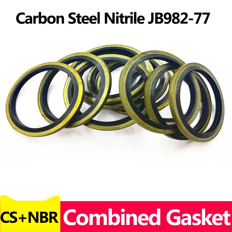 Combined Gasket Skeleton Oil Seal Carbon Steel Nitrile JB982-77  Metal Rubber   3-65mm Oil Drain Plug Gasket M6/M8/M10/M20-M65