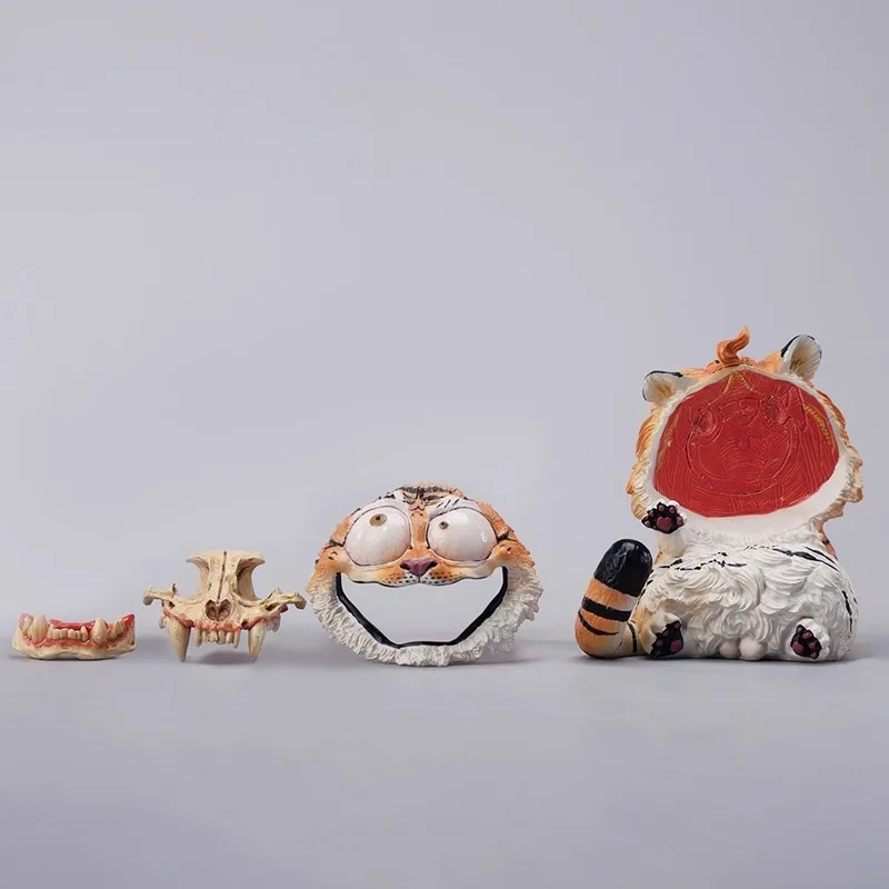 

The 12 Chinese Zodiac Collection-Tiger Figurine Trend Resin Tiger Model for Desktop Car Decorations Toy Figures