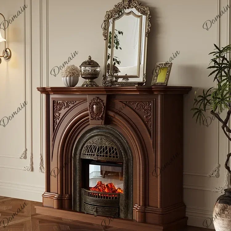 LKJ French vintage solid wood mantel/entrance cabinet small apartment living room fire/fireplace cabinet decorative cabinet side