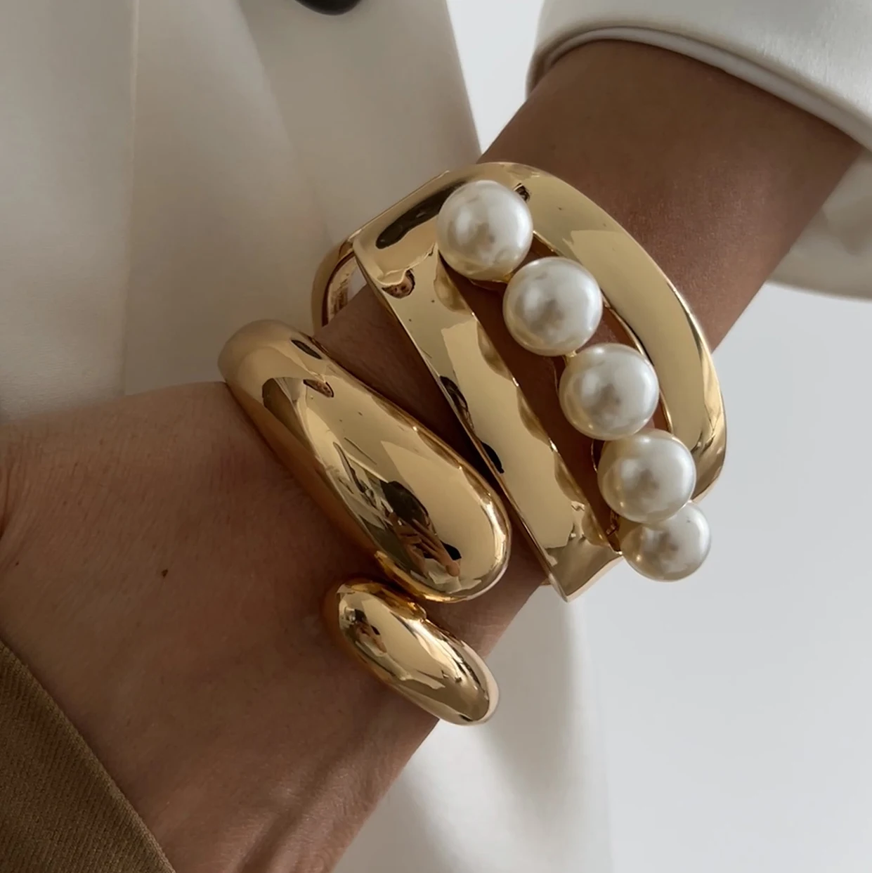 Ingemark Punk Hip Hop Bracelets en métal irrégulier pour femmes 2025 tendance Vintage couleur or goutte d'eau printemps Bracelets hommes bijoux