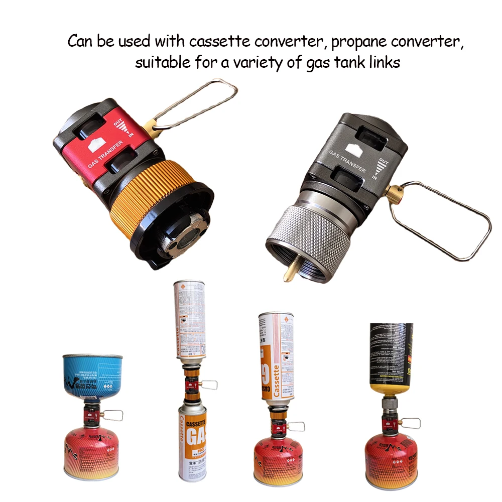 التخييم في الهواء الطلق خزان الغاز البصرية محول خزان الغاز عبوة محول Isobutane/Butane المتبادل تهمة محول الغاز صمام التجميع
