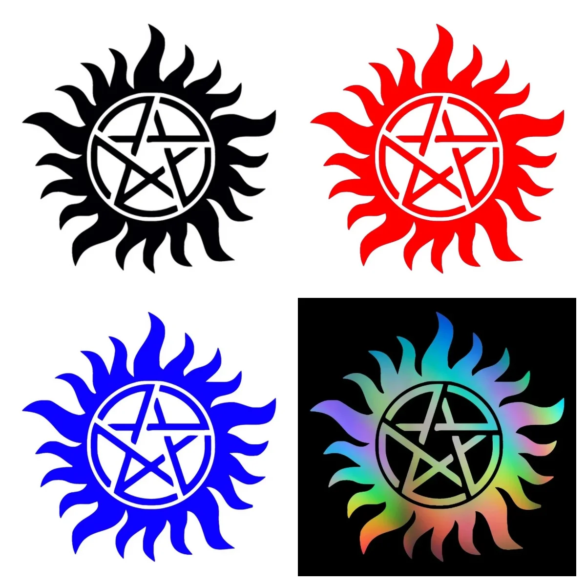 

PVC,Supernatural Car Decor - Custom Stickers for Motorcycle & Laptop, Stylish Vinyl Decals