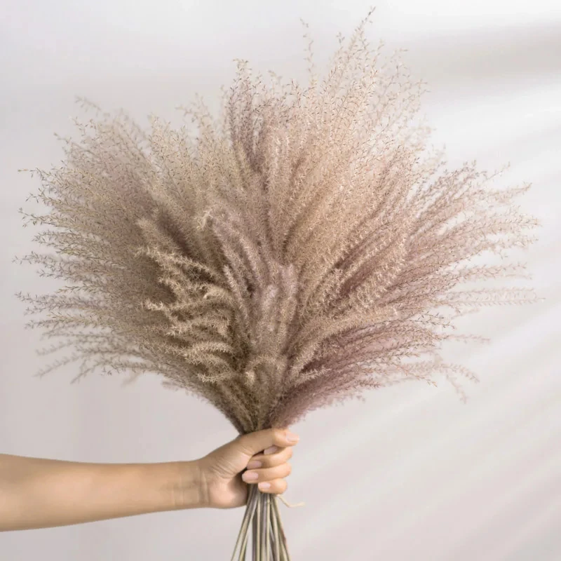 30pcs Real Reed Flowers Bouquet Natural Pampas Grass Dried Flowers Autumn Home Decoration Artificial Flowers Wedding Arrangement