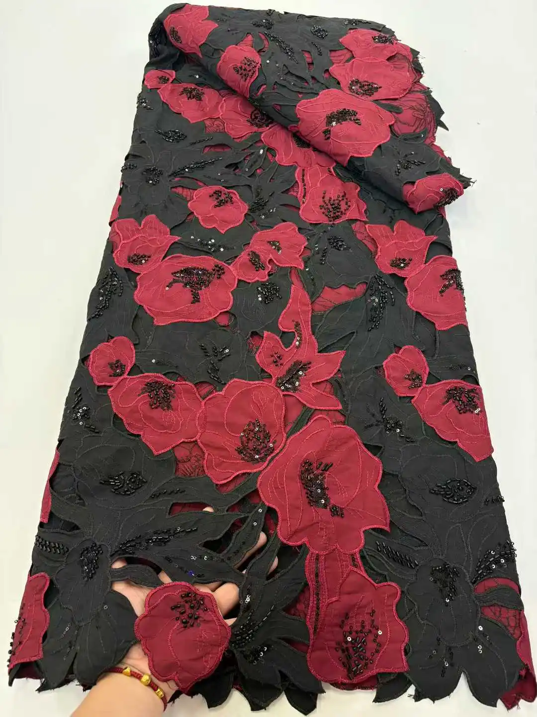 

2025 новейшая африканская кружевная ткань с бисером, высокое качество, французская нигерийская тюль с блестками, кружевная ткань для женщин, праздничное платье, шитье