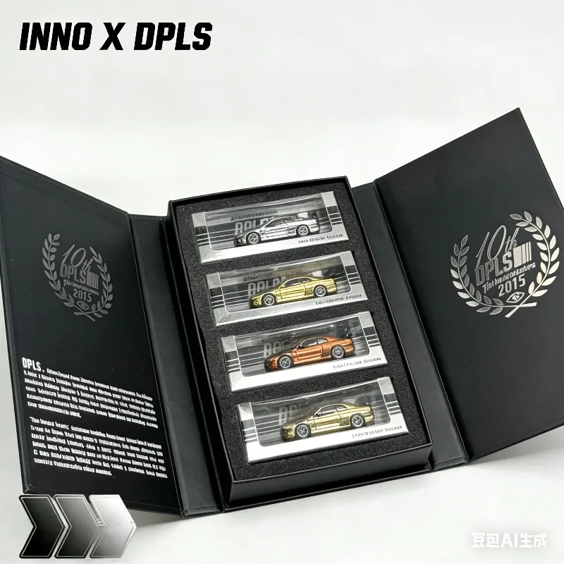 

INNO X DPLS 1:64 Коллекционный набор моделей из сплава к 10-летию - Реалистичная модель автомобиля R34 из сплава, коллекционный предмет для мальчиков, украшение для коллекции.