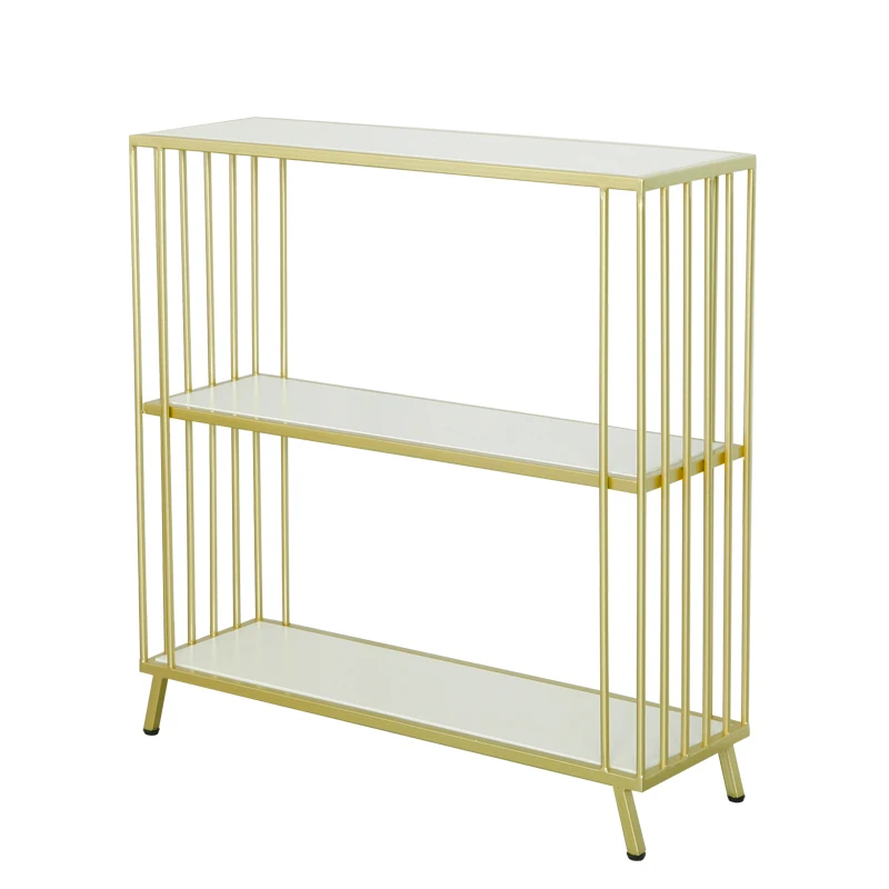 

Nordic Shelf Wrought Iron Entrance Cabinet Display Rack Bedroom Light Luxury Bookshelf Entrance Entrance Table Marble ins