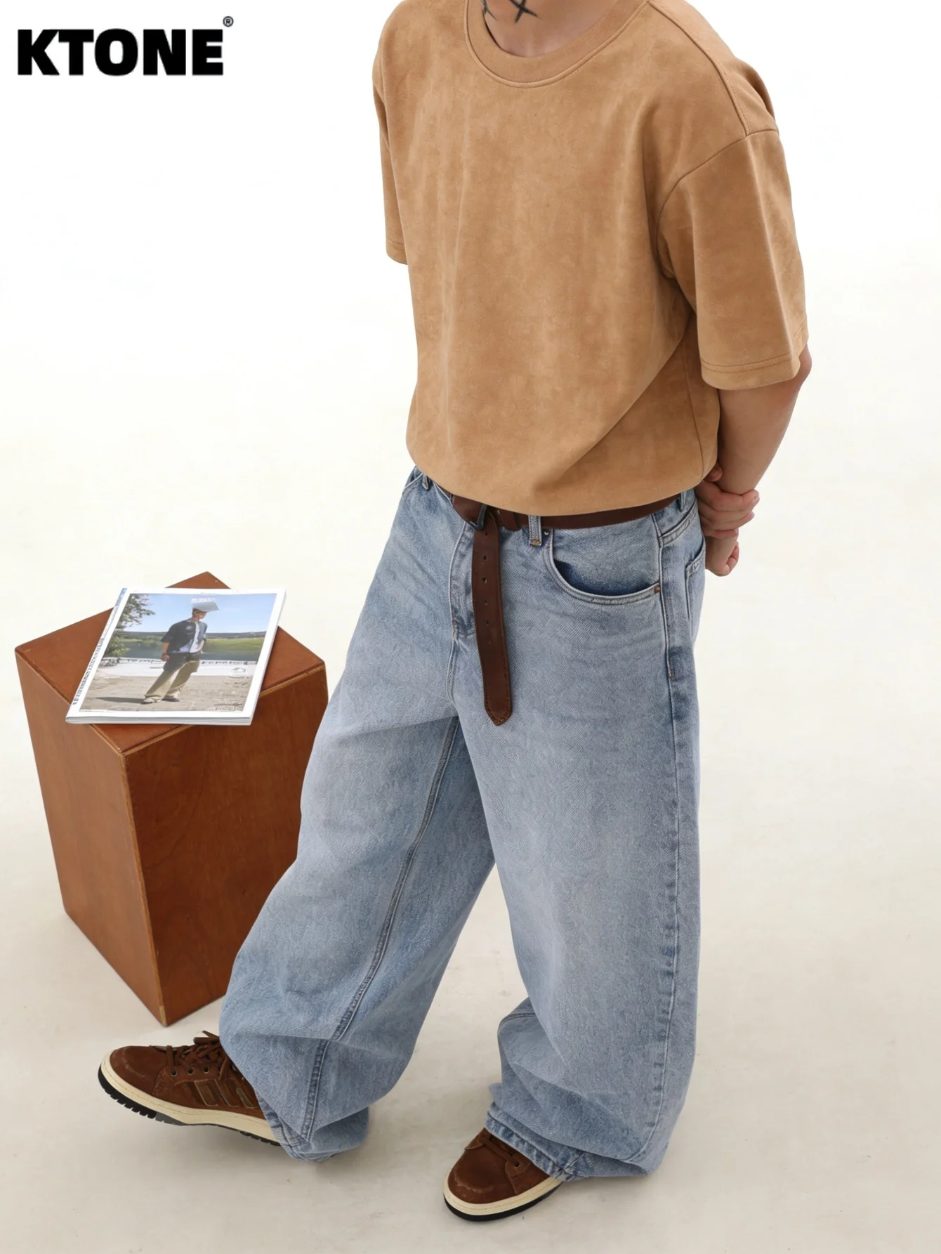 

Blue Baggy Jeans For Man Light Retro For Dating Y2K Original Drip Denim Pants No accessories or belts included