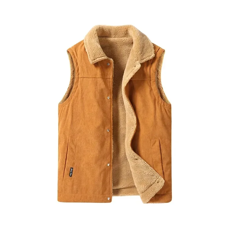 Men's Fleece Warm Vest Winter Jacket 2023 Thicken Cashmere Mens Waistcoat Windproof Casual Sleeveless Vest Coats Men Outerwear