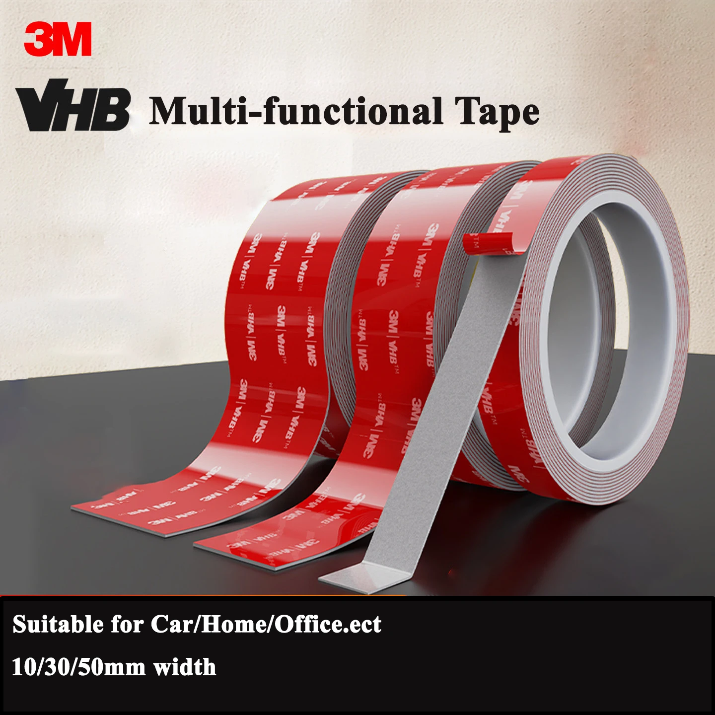 3M Double-Sided Tape 5604 Traceless VHB Tape High Viscosity High Temperature Resistant Fixing Sticker Car Indoor Two Face Tape