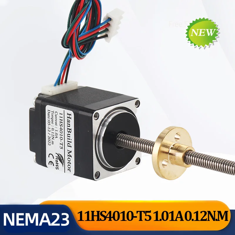 

Nema11 шаговый двигатель Т-образный винт 11HS4010-T5*2 1,0 А 0,12 Нм 28X40 мм длина 200 250 300 мм большой крутящий момент для фрезерного станка с ЧПУ