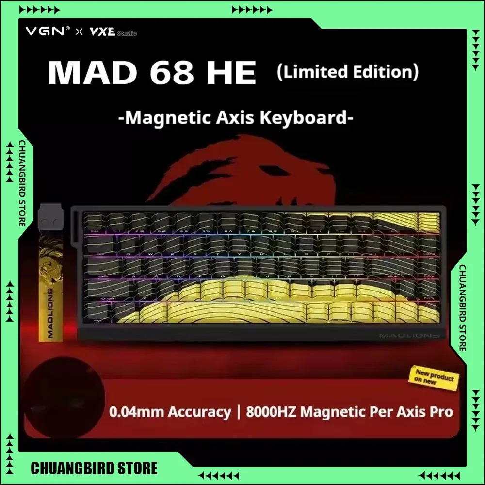 VGN VXE MADLIONS Mad60/68HE Magnetic Hot Swap Gaming Keyboards Customized 8K Polling Rate Switch Mechanical Keyboard Man Gifts