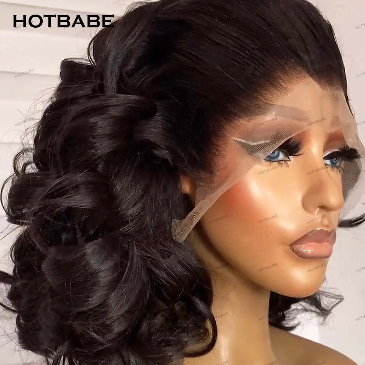 

Bouncy Curly Super Double Drawn 360 HD Transparent Lace PrePlucked Glueless Wig Human Hair 13×4/13×6 HD Lace Frontal Wig HOTBABE