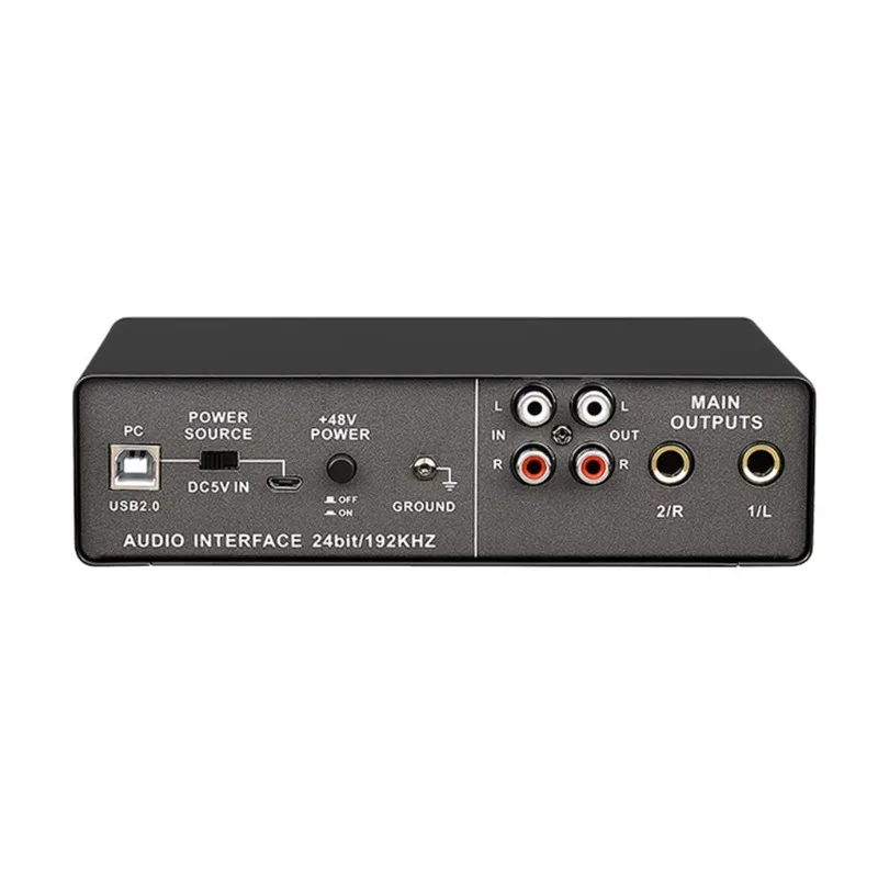 Professional Audio Sound Card with Electric Guitar Monitor Recording Live Broadcast for Singing Computer PC Studio
