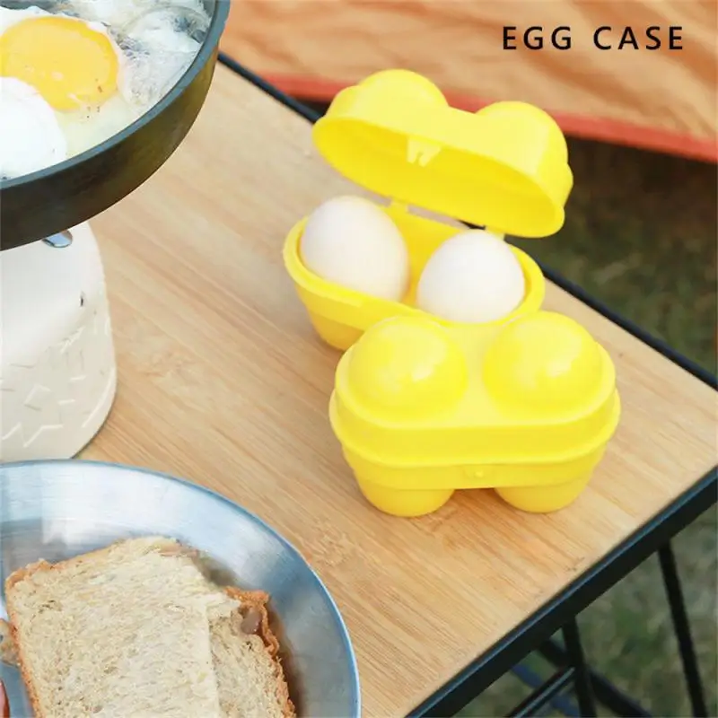 2 Grid Egg Storage Box Egg Container Portable Plastic Egg Holder For Outdoor Camping Picnic Eggs Box Case Kitchen Organizer 2024