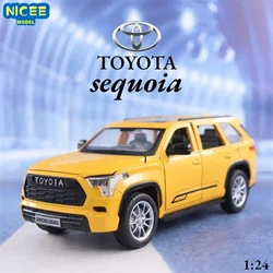 1:24 Toyota Sequoia SUV Simulation Diecast Metal Alloy Model car With Spray Sound Light Pull Back Collection Kids Toy Gift X56