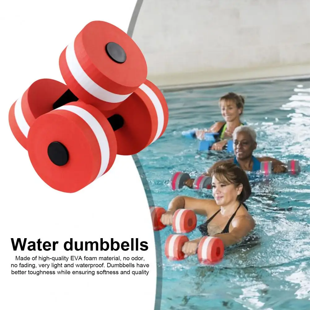 2Pcs Water Dumbbell EVA Foam Pool Weight Water Aerobics Floating Exercise Dumbbell Aqua Fitness Barbell Fitness Equipment