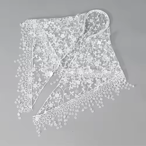 Elegant Lace Scarf Hollow Out Embroidery Foulard Bandana Solid Color Triangular Scarf Thin Vintage HandkerChiefs for Hair Woman - Image 40