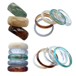 Fashion Acrylic Bangles for Women Inside 62mm 67mm Elegant Round Resin Bracelets Daily Wear Shopping Party Night Club Gift B05
