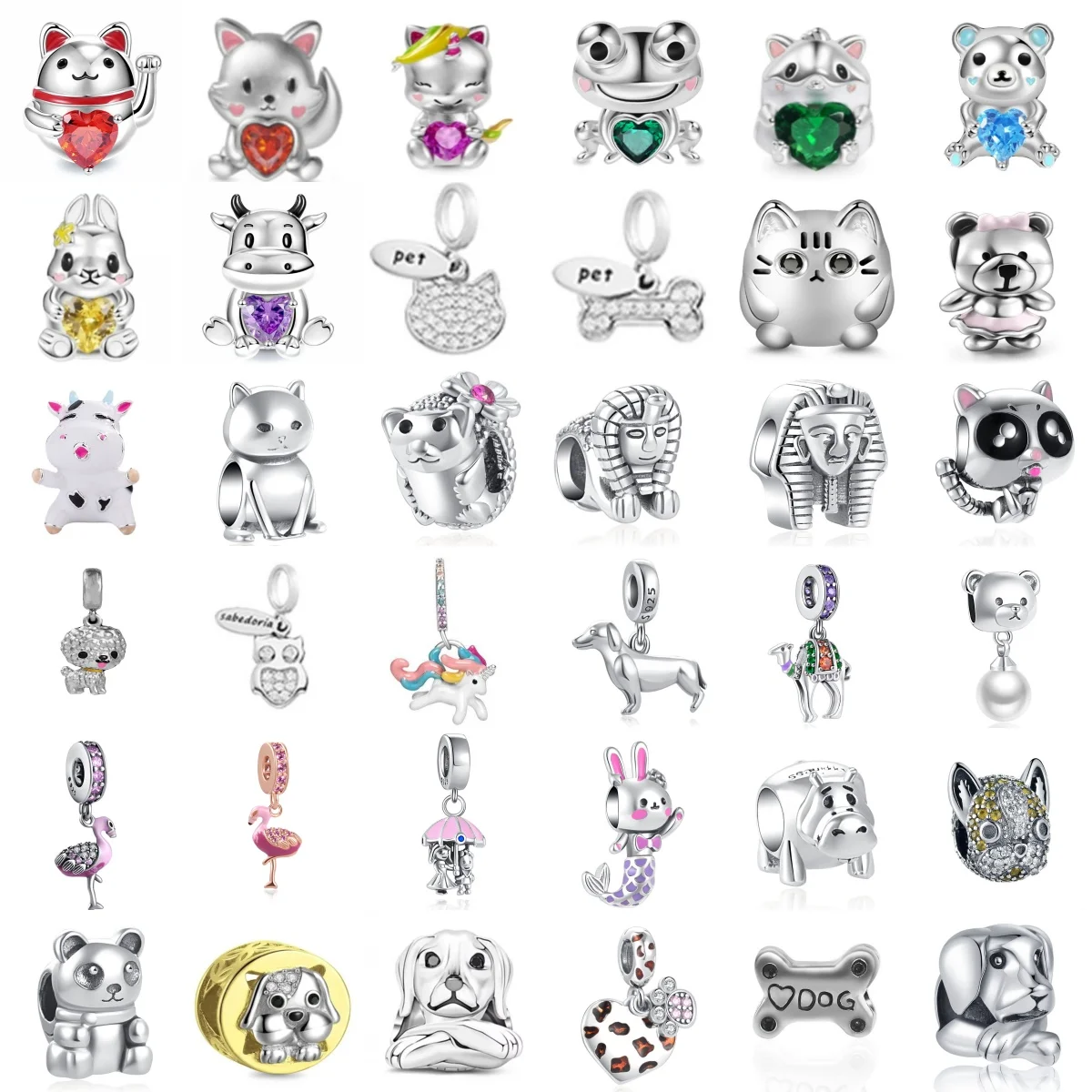 

Новые серебряные бусины 925 пробы 2026 года для европейских браслетов: милые лягушки, единороги, фламинго. Украшения на шнурке для женщин, подарки для самостоятельного изготовления украшений.