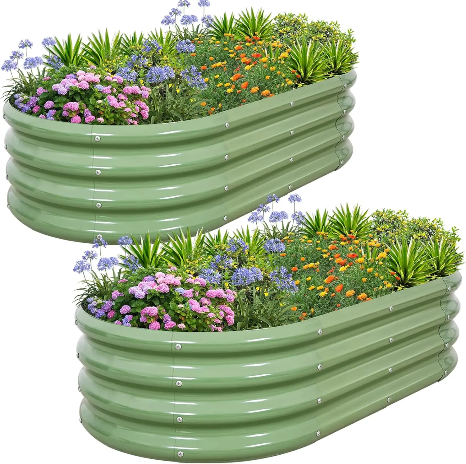 

Galvanized Raised Garden Bed- Planter Garden Boxes Outdoor, Raised Beds for Gardening, 4x2x1ft Metal Garden Bed Kit for Vegetabl