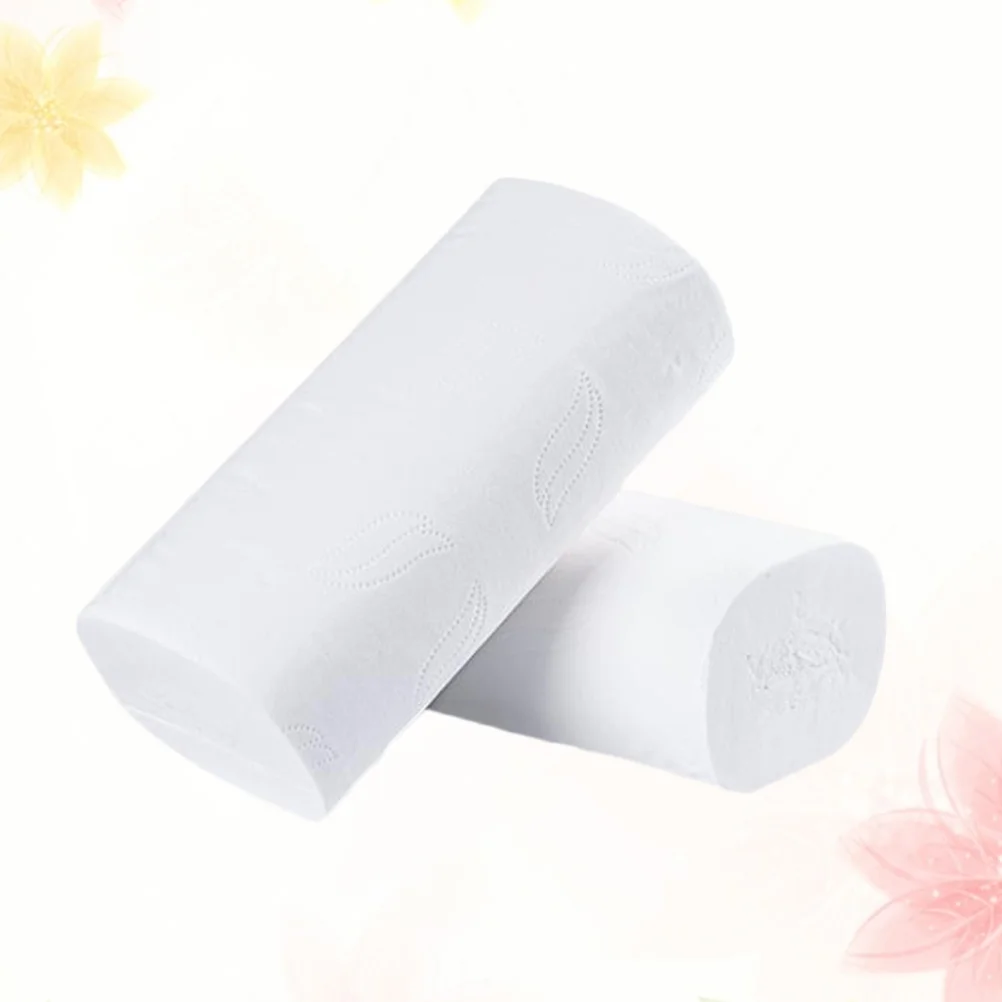 10pcs Thickened Toilet Paper Coreless Napkin Paper Household Roll Paper Wood Pulp Tissue Paper for Home