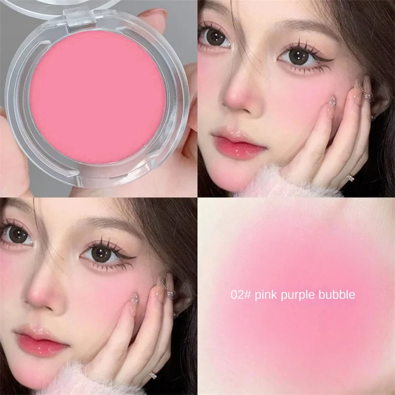 Colorete de un solo Color mate, tinte Natural para mejillas, ilumina la cara, impermeable, contorno facial, cosméticos, rubor en polvo, maquillaje femenino suave