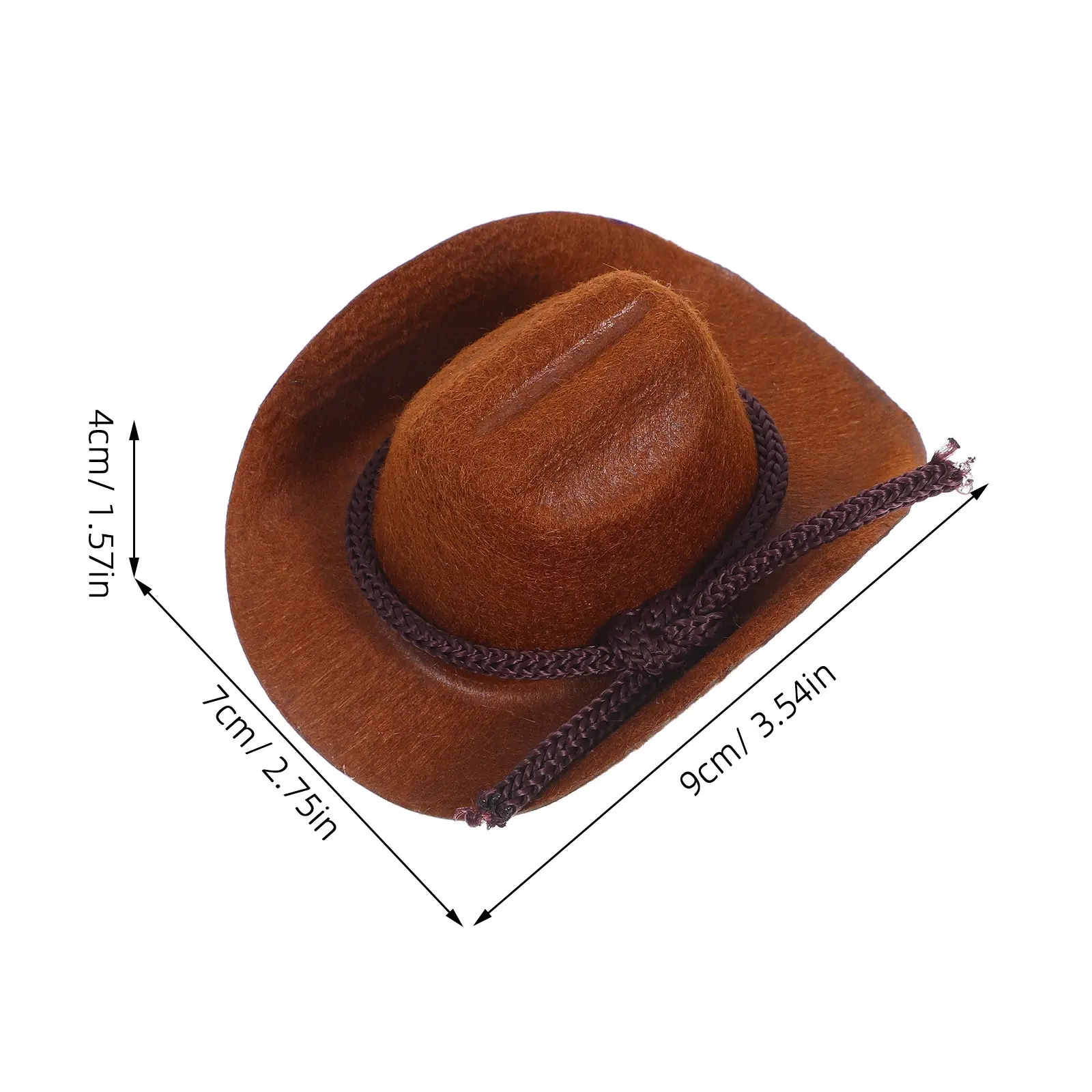 5Pcs Mini Flocked Cowboy Hats Western Style Miniature Caps for Craft Party Favor Birthday Table Decor Bottle Decoration