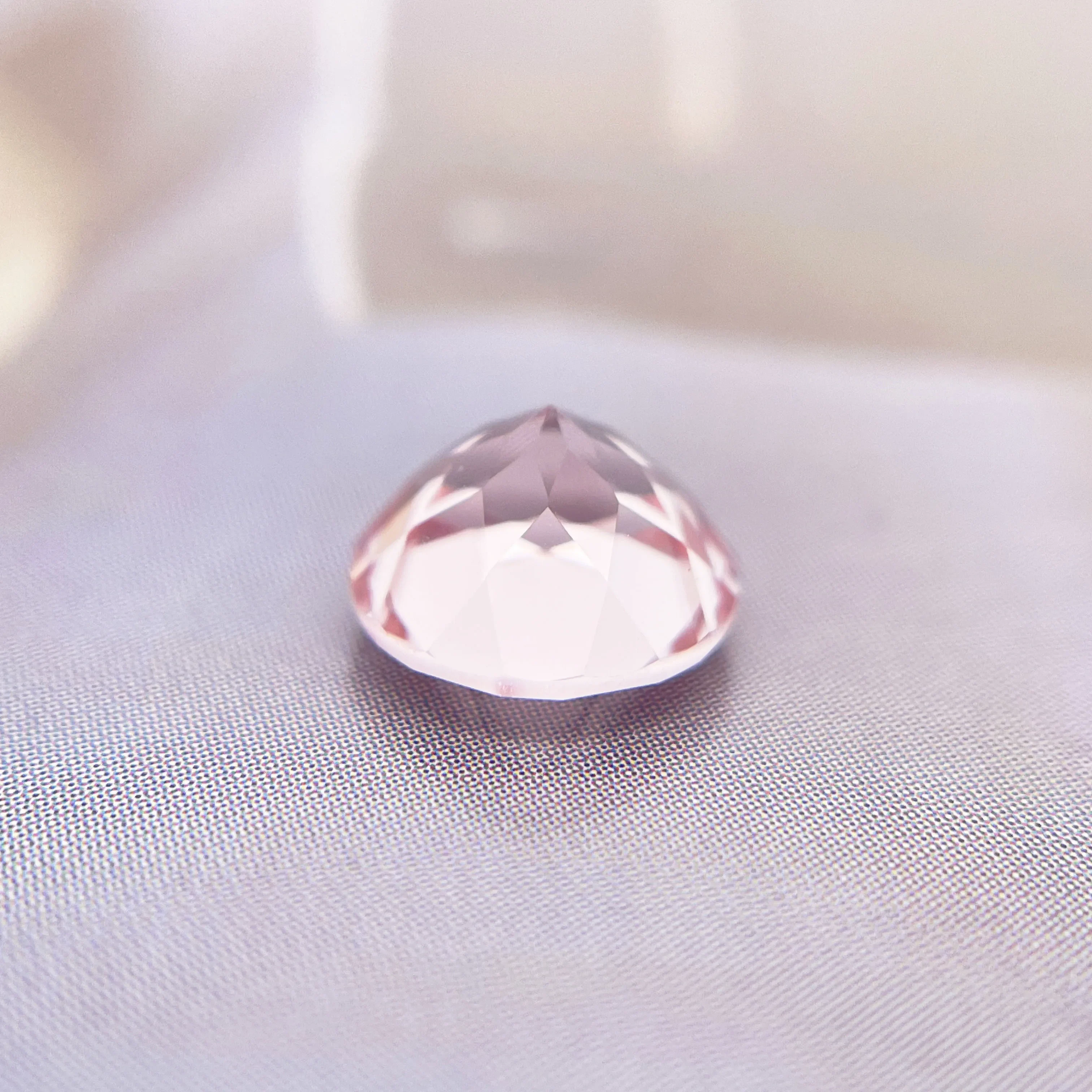 Laborgezüchteter Saphir, runder Schliff, Sakura-Rosa, Edelstein für DIY-Schmuckherstellung, Einlage für Ring und Halskette, wählbares Zertifikat – Detail 11