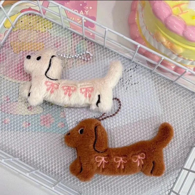 

Kawaii Dachshund Keychain Doll Pendant Cartoon Puppy Keyring Couple Key Holder Lovely Backpack Pendant Decoration Gifts