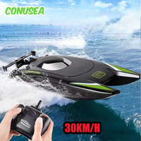 30Km/h Racing Boat 2.4G Radio controlled Rc Boat High Speed Speedboat 20Mins 2Ch Dual Motor Waterproof Ship Boys Christmas gift