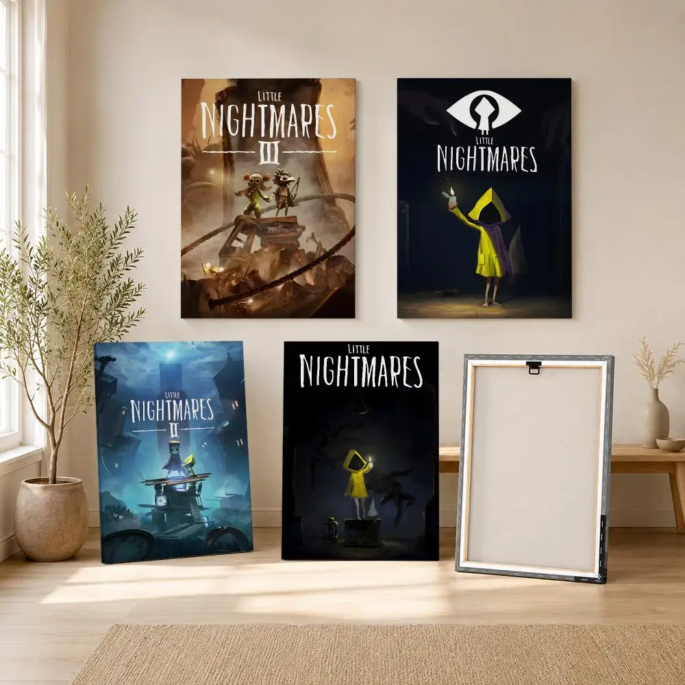Game L-Little Nightmares Anime Painting Calligraphy HD Canvas Wall Art With Inner Frame Gallery Wrapped Ready To Hang Home Decor