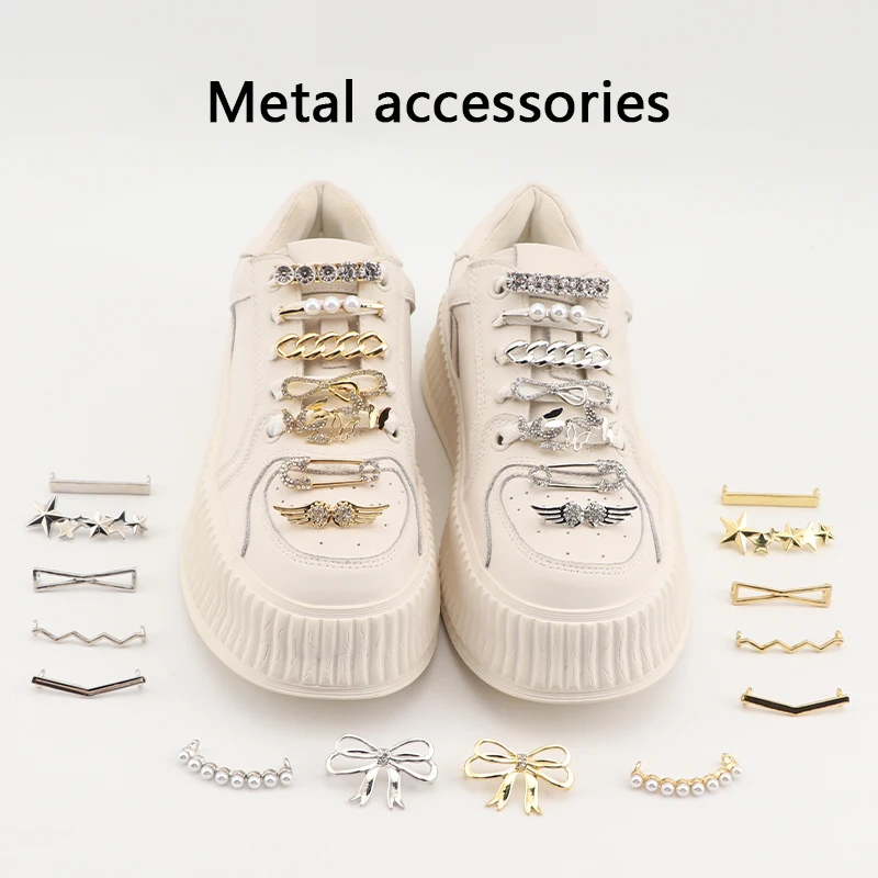 Luxe Diamant Parel Schoen Bedels Mode Sneaker Metalen Bedels Goud Zilveren Schoen Decoratie Diy Schoenveters Gespen Schoenen Accessories