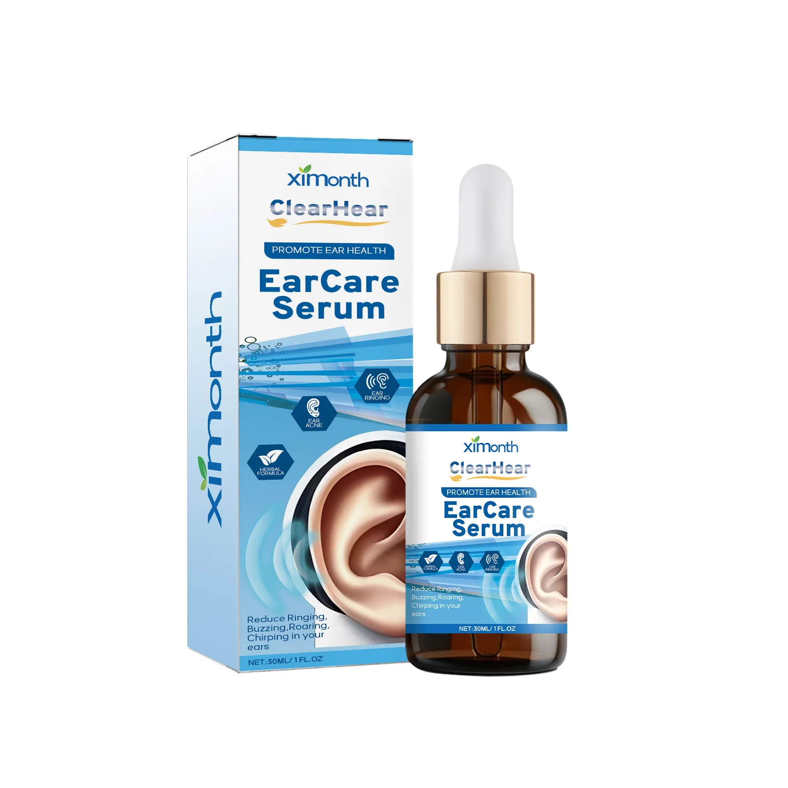 Tinnitus Treatment Drops Reduce Ear Ringing Buzzing Relieve Ear Pain Swelling Anti Inflammatory Restore Hearing Ear Care Serum