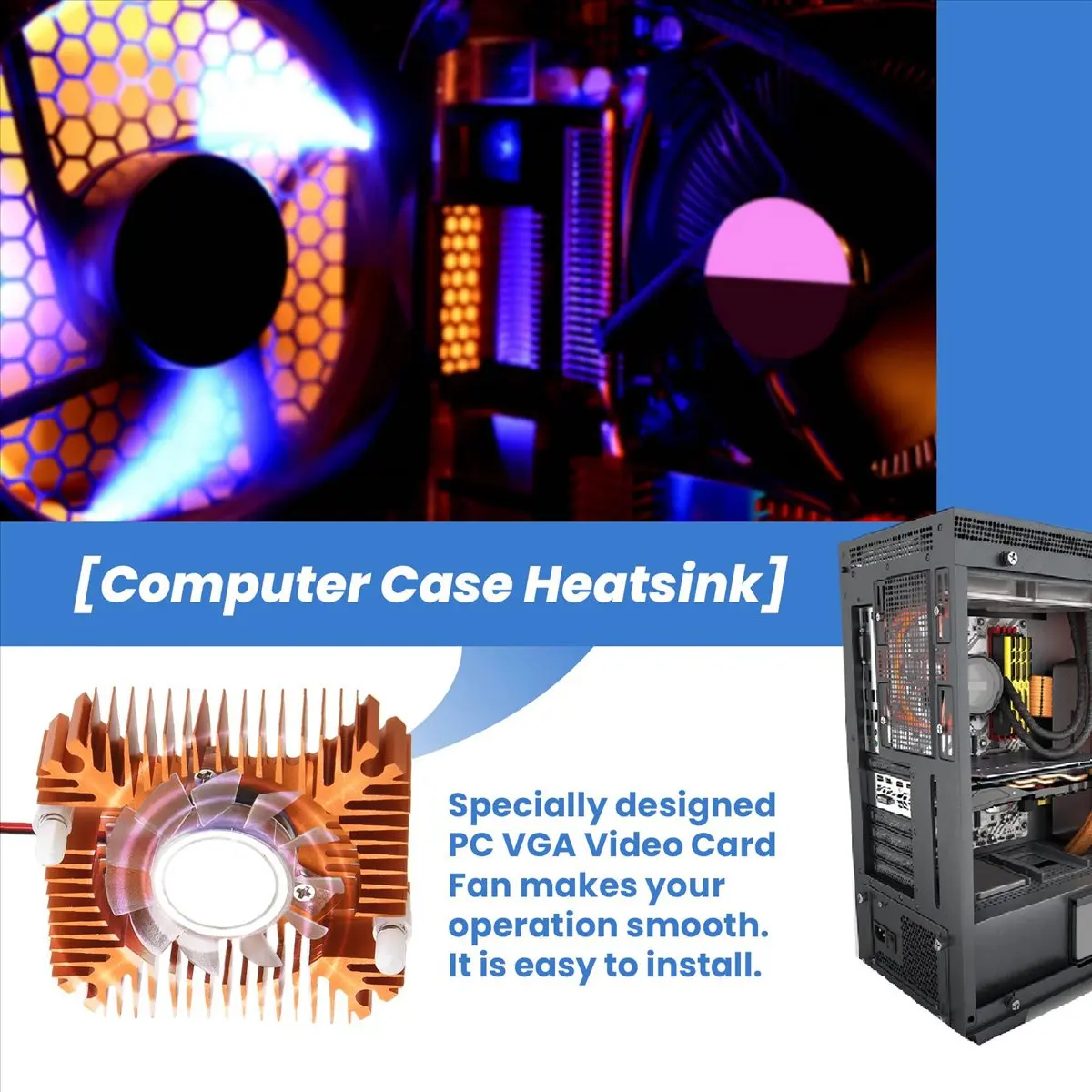 A46U PC Computer Laptop CPU VGA Video Card 55mm Cooler Cooling Fan Heatsink