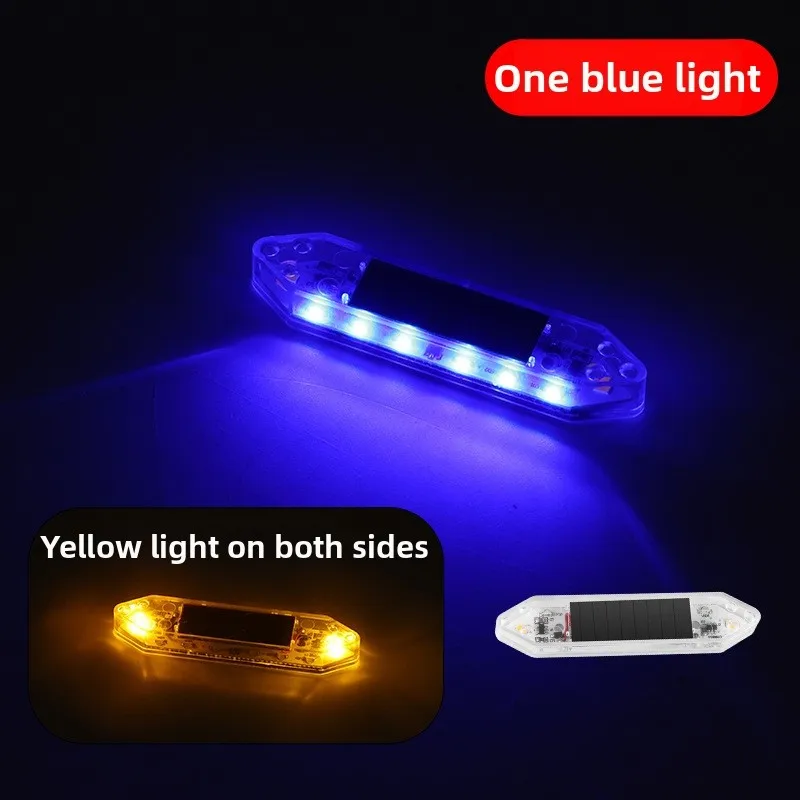 Solar Charged Car Door Light with Magnetic Sensor for Automatic Flashing White Red Blue Indicator Light for Vehicle Safety