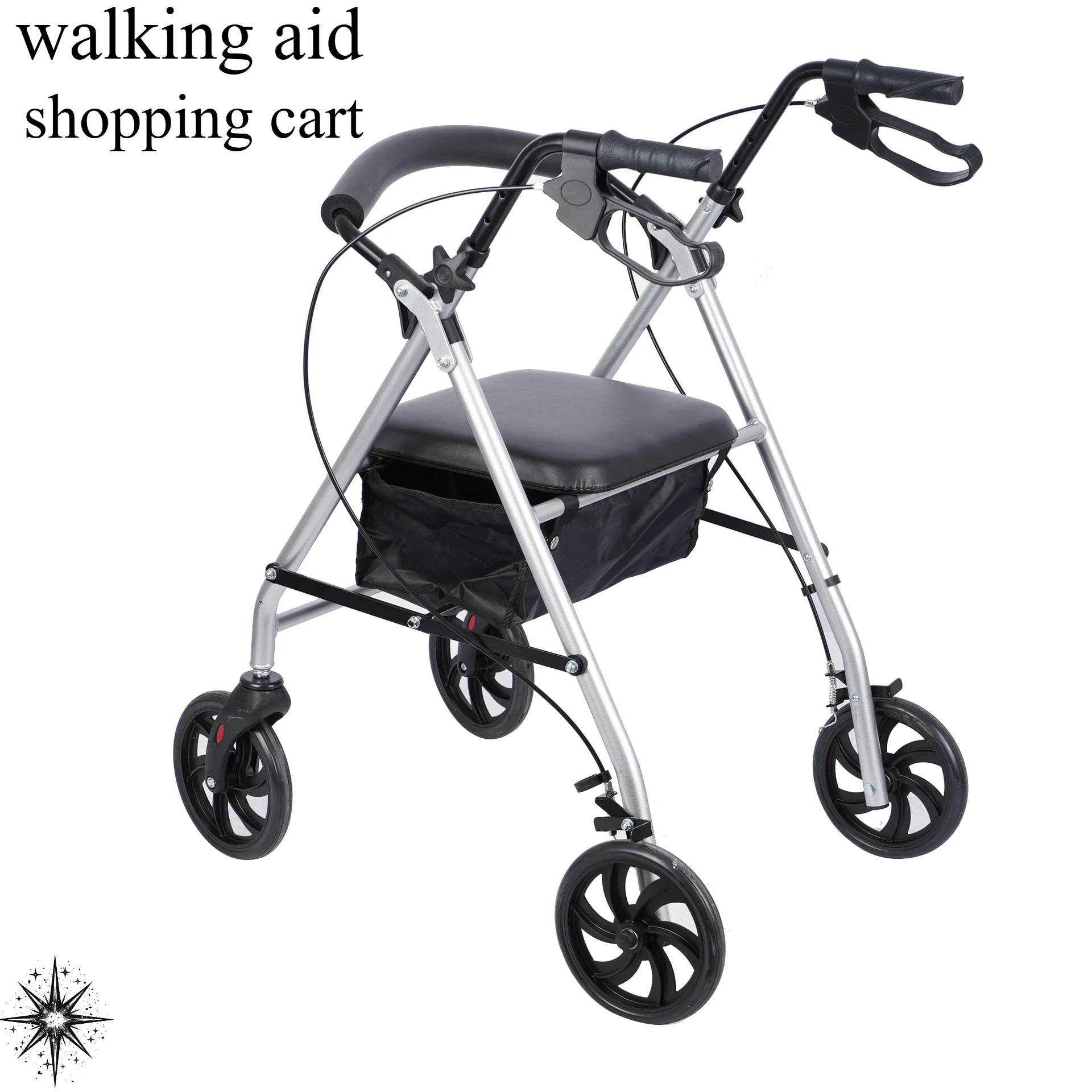 Walkers for the elderly wheelchair  trolley can sit shopping cart