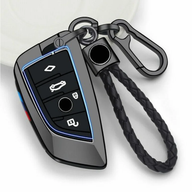 

A+ Zinc Alloy Car Key Fob Case Cover Bag For BMW 3 5 7 Series X1 X2 X3 X4 525 530Li