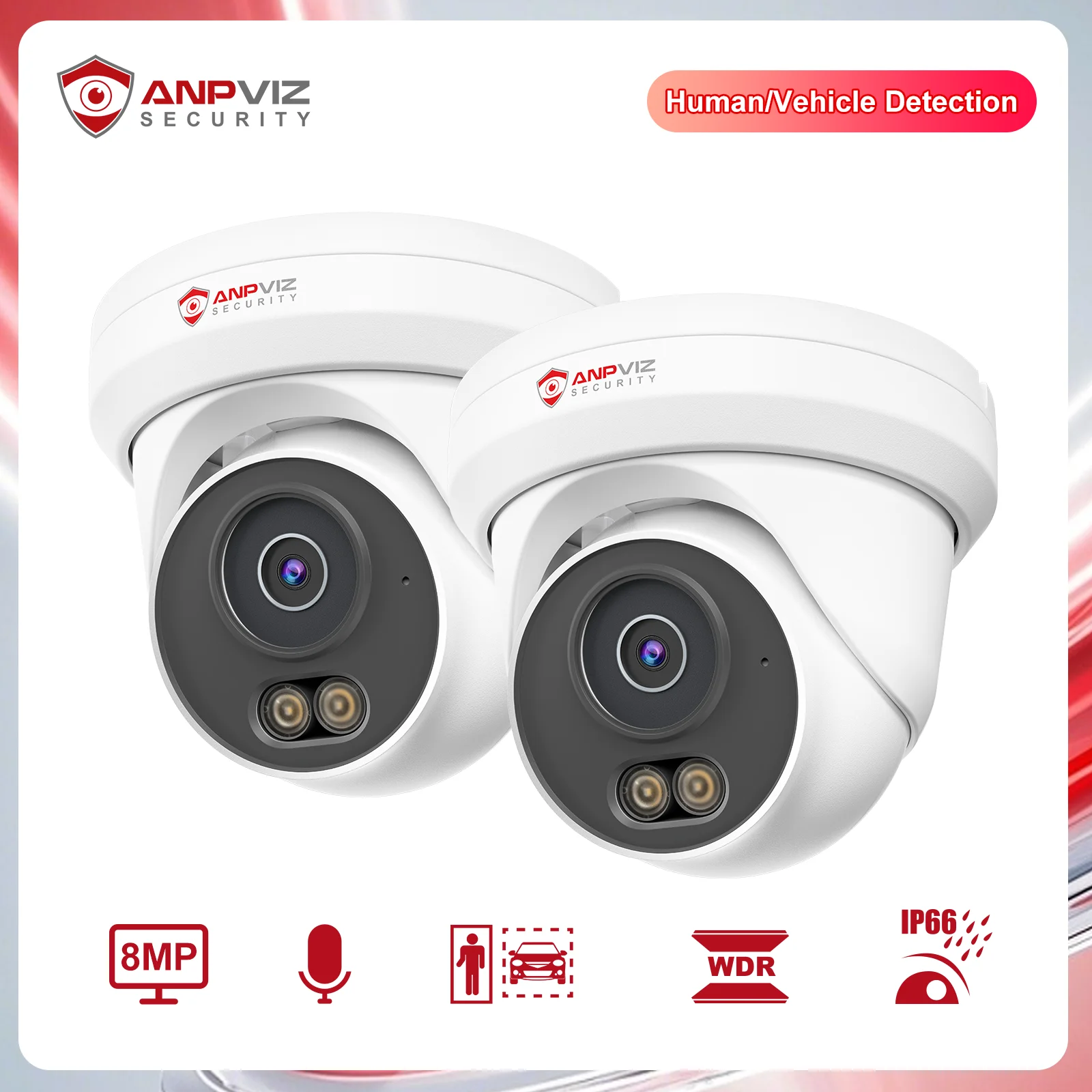 Anpviz 8MP Torentje POE IP Camera Smart Dual Light ColorVU CCTV Video Outdoor IP66 H.265 Audio Bewegingsdetectie 2.0 (5MP GEEN APP)