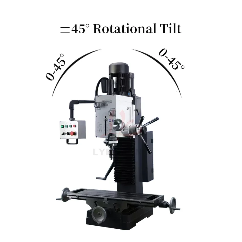 Máquina perforadora y roscada LY-45S para perforar y mecanizado de metales Pantalla digital de tres ejes Elevador de cabezal automático para ranurado