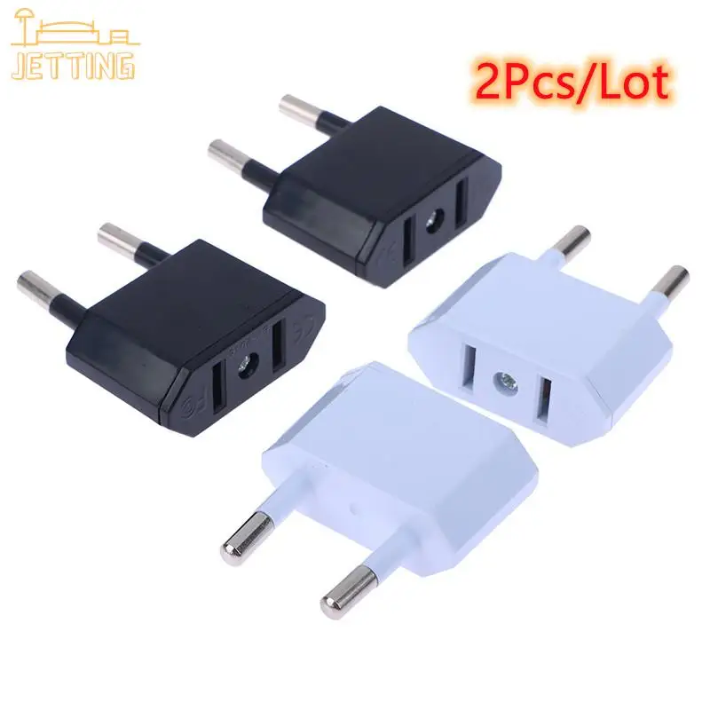 2Pcs EU Adapter Travel Converter Adapter American China US To EU Plug Euro Plug Electrical Adapter AC Electrical Socket